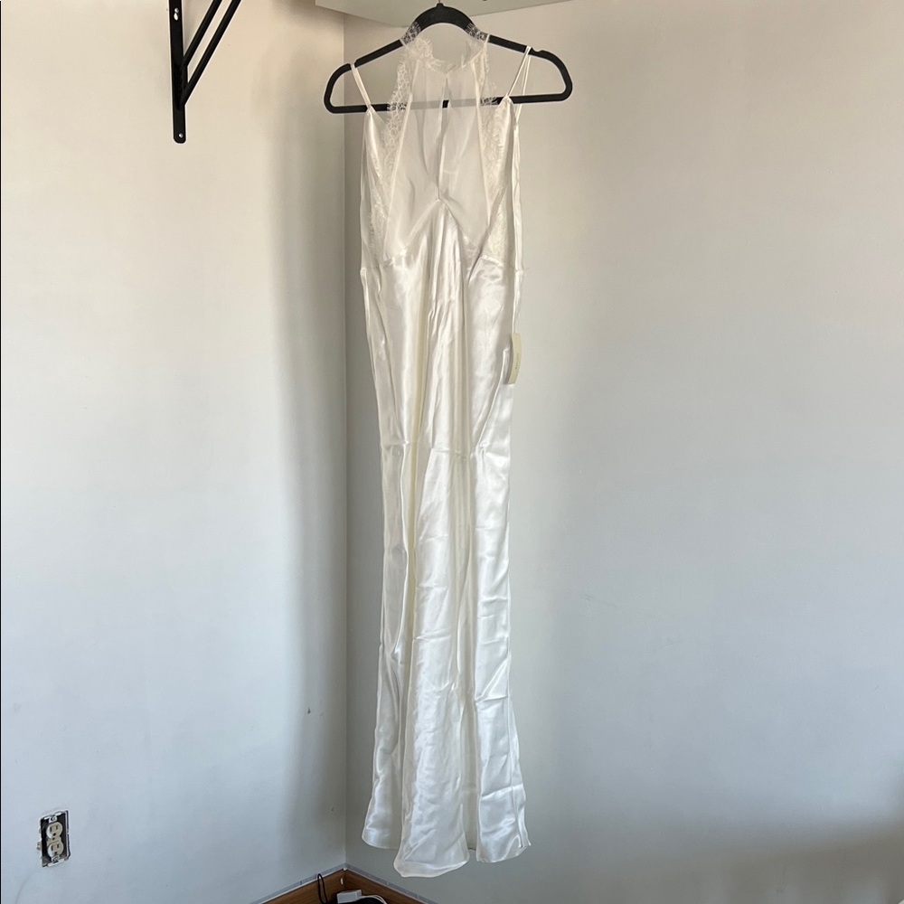 BHLDN Ivory Satin Lace Dress